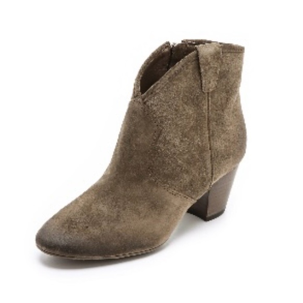 Ash Spiral Mid Heel Suede Booties